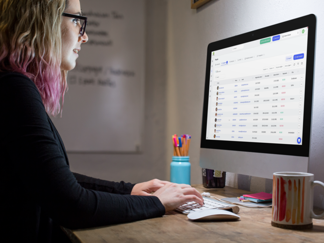 Student information database tables in Teach 'n Go.