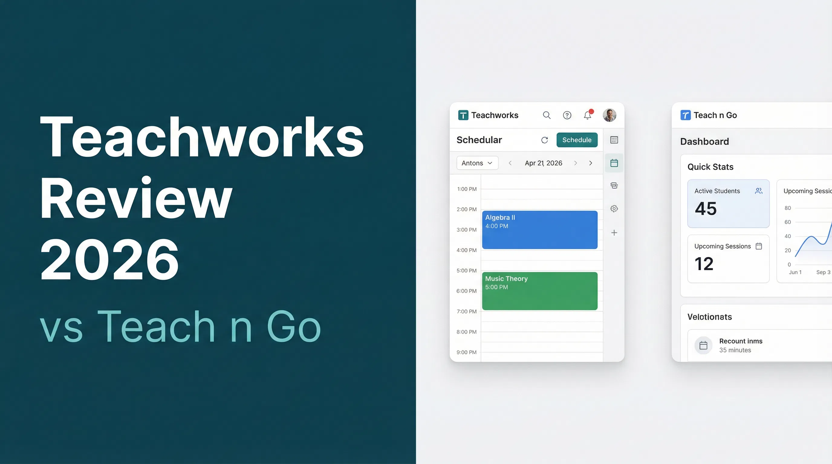 Teachworks review and comparison with Teach 'n Go