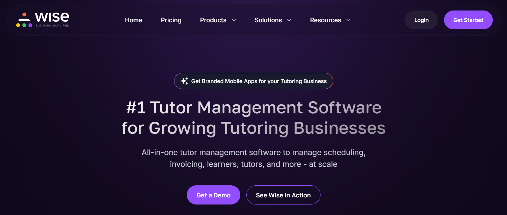 Wise homepage screenshot