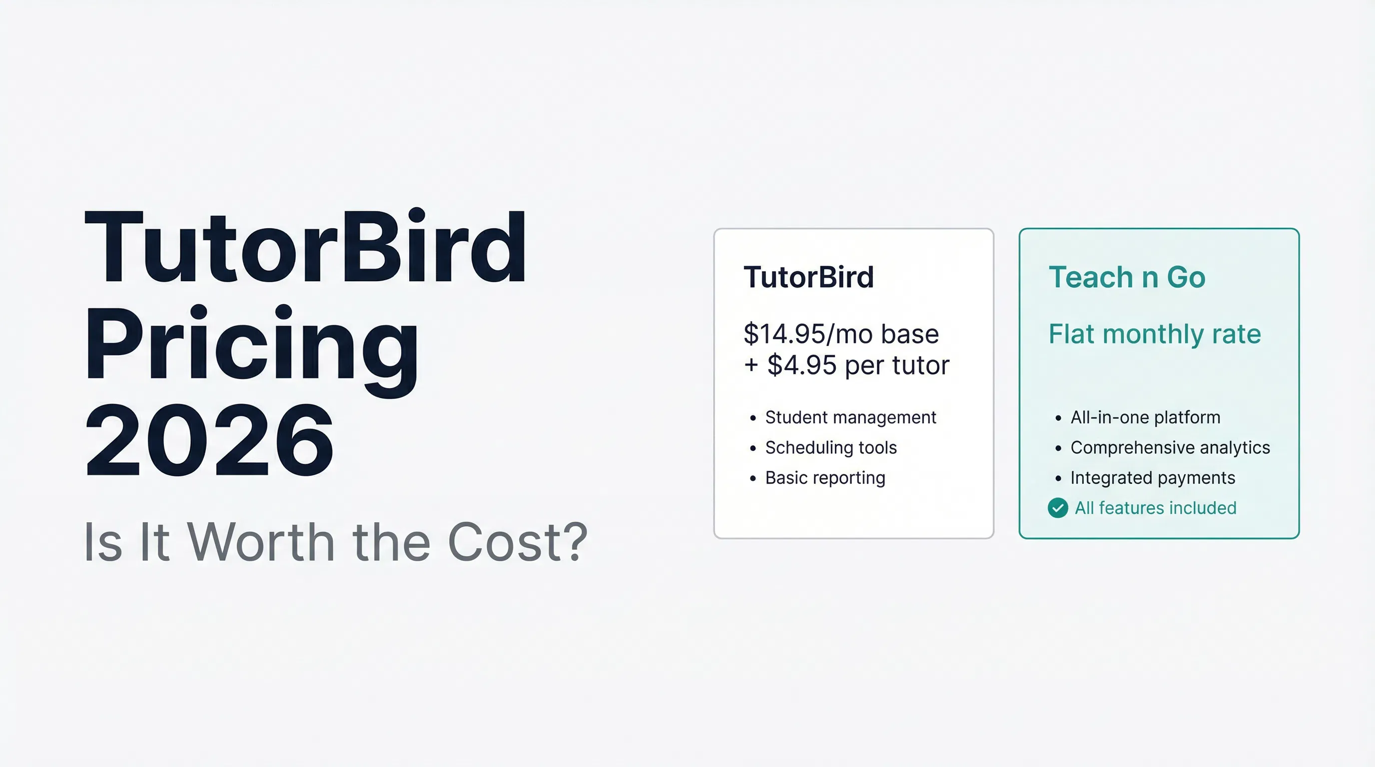 TutorBird pricing and comparison with Teach 'n Go
