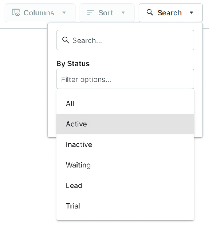 Teach 'n Go student status filter