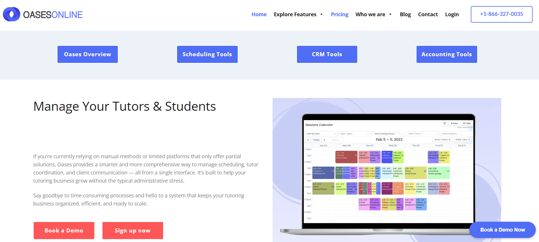 Oases Online tutor management software