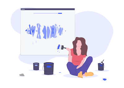 Rebrand illustration with paint